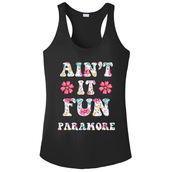 Aint It Fun P.A.R.A.M.O.R.E Floral Music Concert Ladies PosiCharge Competitor Racerback Tank