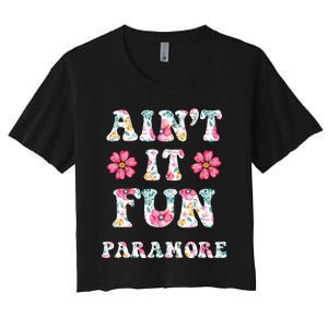 Aint It Fun P.A.R.A.M.O.R.E Floral Music Concert Women's Crop Top Tee