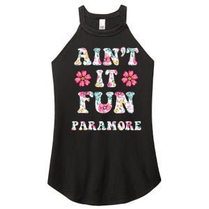 Aint It Fun P.A.R.A.M.O.R.E Floral Music Concert Women's Perfect Tri Rocker Tank