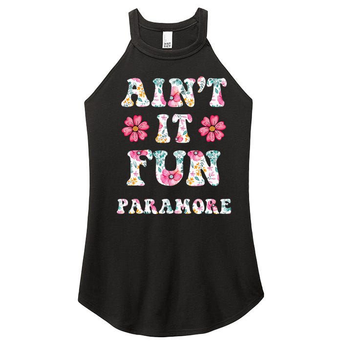 Aint It Fun P.A.R.A.M.O.R.E Floral Music Concert Women's Perfect Tri Rocker Tank