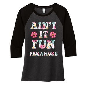 Aint It Fun P.A.R.A.M.O.R.E Floral Music Concert Women's Tri-Blend 3/4-Sleeve Raglan Shirt