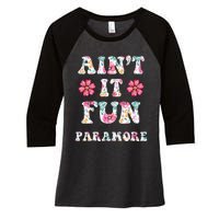 Aint It Fun P.A.R.A.M.O.R.E Floral Music Concert Women's Tri-Blend 3/4-Sleeve Raglan Shirt