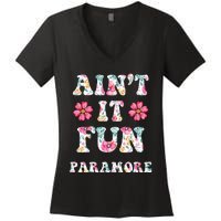 Aint It Fun P.A.R.A.M.O.R.E Floral Music Concert Women's V-Neck T-Shirt