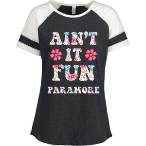 Aint It Fun P.A.R.A.M.O.R.E Floral Music Concert Enza Ladies Jersey Colorblock Tee