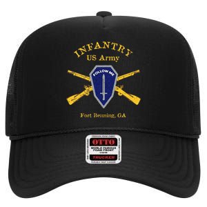 Army Infantry Fort Benning GA High Crown Mesh Back Trucker Hat