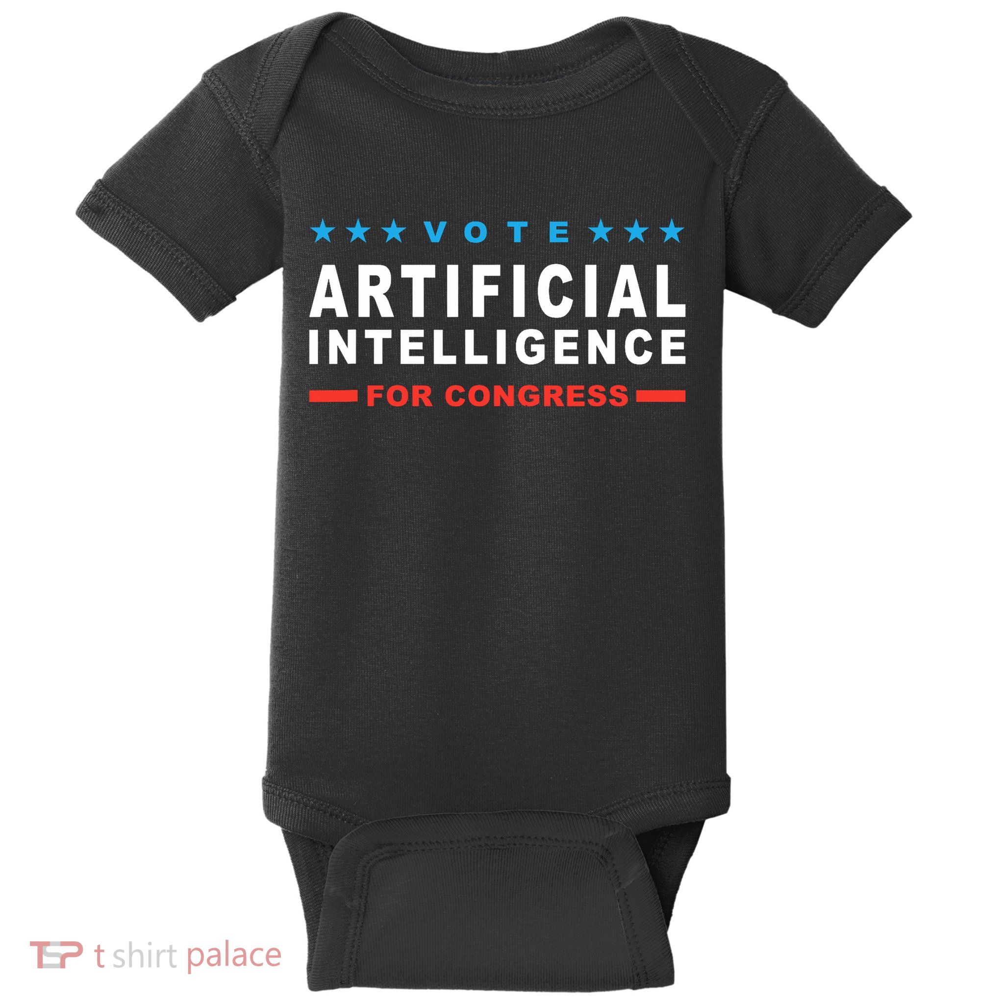 Artificial Intelligence For Congress Funny Election Humor AI Baby Bodysuit