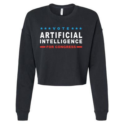 Artificial Intelligence For Congress Funny Election Humor AI Cropped Pullover Crew