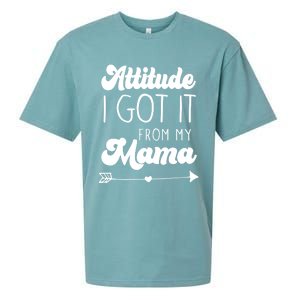 Attitude I Got It From My Mama Mom Daughter Teen Teenager Gift Sueded Cloud Jersey T-Shirt