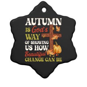 Autumn Is GodS Way Of Showing Us Pumpkin Fall Christian Gift Ceramic Star Ornament