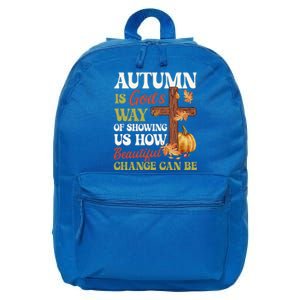 Autumn Is GodS Way Of Showing Us Pumpkin Fall Christian Gift 16 in Basic Backpack