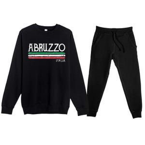 Abruzzo Italia Gift Italian Souvenir Italy Premium Crewneck Sweatsuit Set