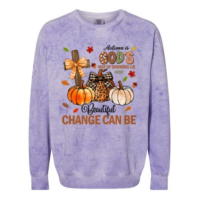 Autumn Is Gods Way Of Showing Us How Beautiful Change Can Be Colorblast Crewneck Sweatshirt