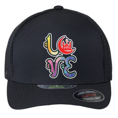 Allah Islam God Ramadan Arabic Muslim Eid Algiftadha Gift Flexfit Unipanel Trucker Cap