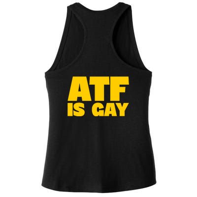 Atf Is Gay Front And Back Human Rights Equality Pride Ladies PosiCharge Tri-Blend Wicking Tank