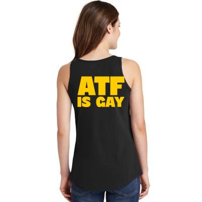 Atf Is Gay Front And Back Human Rights Equality Pride Ladies Essential Tank