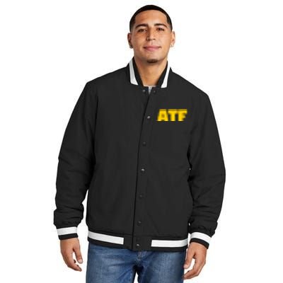 Atf Is Gay Front And Back Human Rights Equality Pride Insulated Varsity Jacket