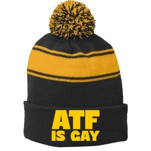 Atf Is Gay Human Rights Equality Pride Stripe Pom Pom Beanie