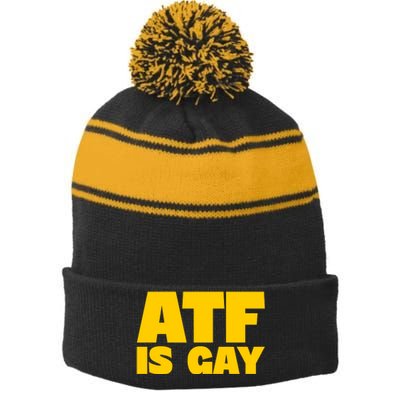 Atf Is Gay Human Rights Equality Pride Stripe Pom Pom Beanie