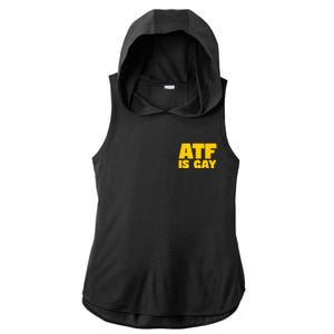 Atf Is Gay Human Rights Equality Pride Pocket Print Ladies PosiCharge Tri-Blend Wicking Draft Hoodie Tank