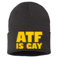 Atf Is Gay Human Rights Equality Pride Pocket Print Sustainable Knit Beanie