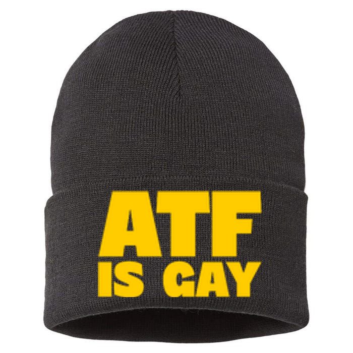 Atf Is Gay Human Rights Equality Pride Pocket Print Sustainable Knit Beanie