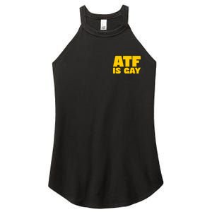 Atf Is Gay Human Rights Equality Pride Pocket Print Women's Perfect Tri Rocker Tank