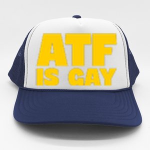 Atf Is Gay Human Rights Equality Pride Pocket Print Trucker Hat