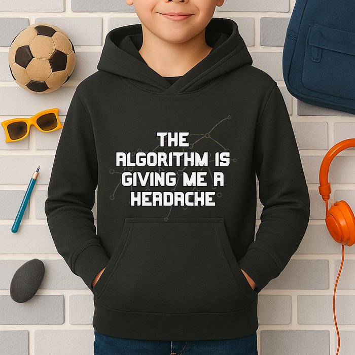 Algorithm Is Giving Me A Headache Futuristic Data Network Kids Hoodie