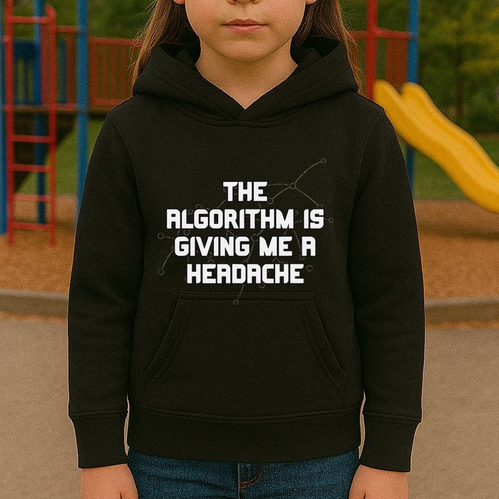 Algorithm Is Giving Me A Headache Futuristic Data Network Kids Hoodie