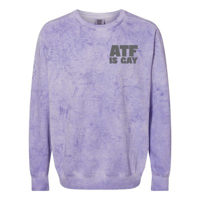 Atf Is Gay Human Rights Equality Pride Greystyle Pocket Print Colorblast Crewneck Sweatshirt