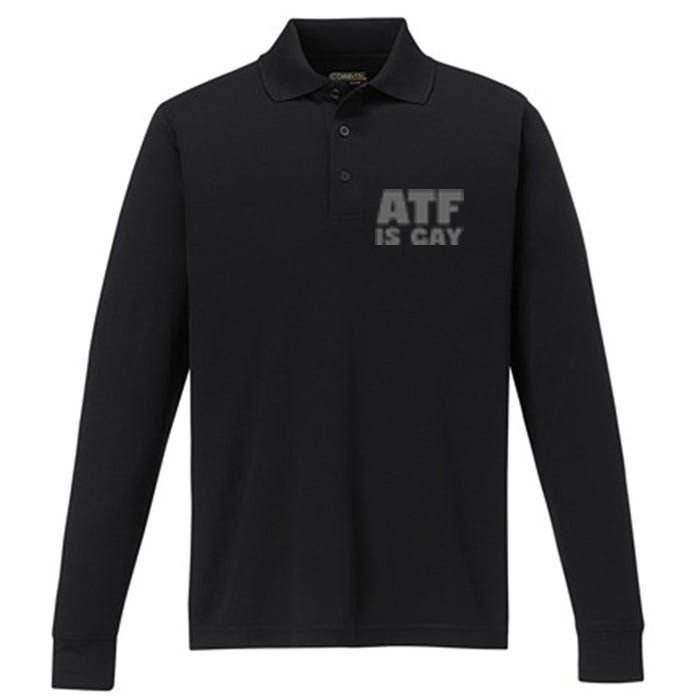 Atf Is Gay Human Rights Equality Pride Greystyle Pocket Print Performance Long Sleeve Polo