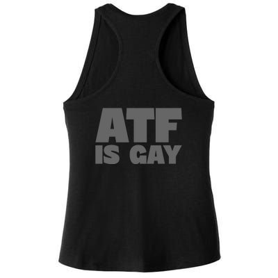 Atf Is Gay Human Rights Equality Pride Greystyle Front And Back Ladies PosiCharge Tri-Blend Wicking Tank