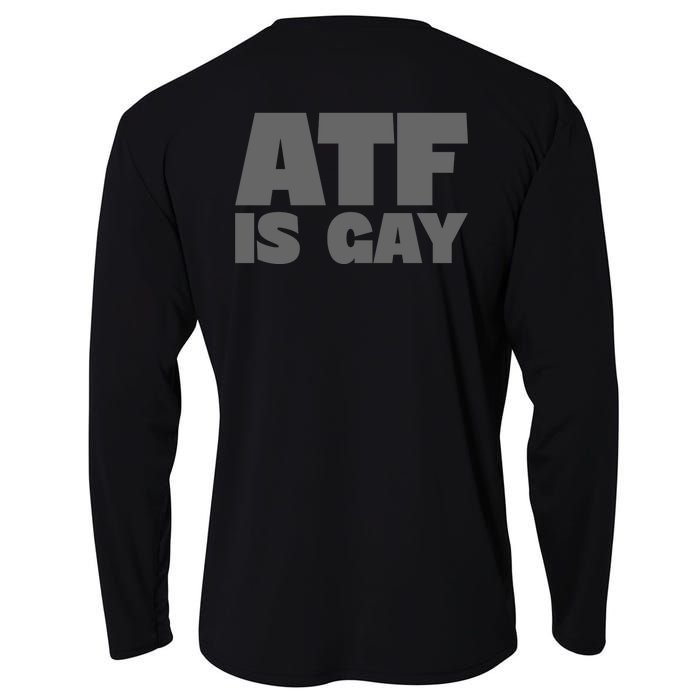 Atf Is Gay Human Rights Equality Pride Greystyle Front And Back Cooling Performance Long Sleeve Crew