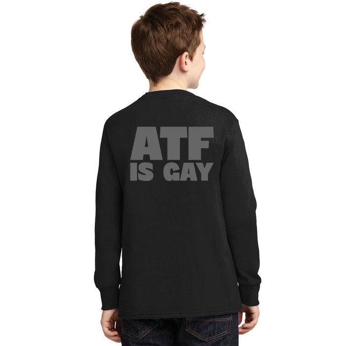 Atf Is Gay Human Rights Equality Pride Greystyle Front And Back Kids Long Sleeve Shirt