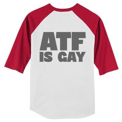 Atf Is Gay Human Rights Equality Pride Greystyle Front And Back Kids Colorblock Raglan Jersey