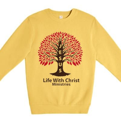 All In Glitch Design Jesus Life With Christ Ministries Premium Crewneck Sweatshirt