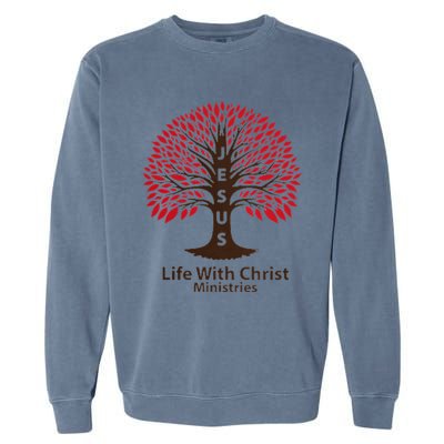 All In Glitch Design Jesus Life With Christ Ministries Garment-Dyed Sweatshirt