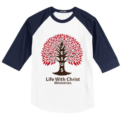 All In Glitch Design Jesus Life With Christ Ministries Baseball Sleeve Shirt