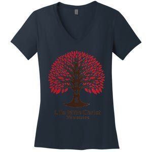 All In Glitch Design Jesus Life With Christ Ministries Women's V-Neck T-Shirt