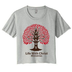 All In Glitch Design Jesus Life With Christ Ministries Women's Crop Top Tee