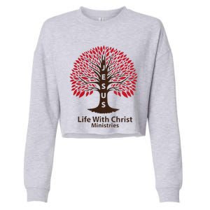 All In Glitch Design Jesus Life With Christ Ministries Cropped Pullover Crew