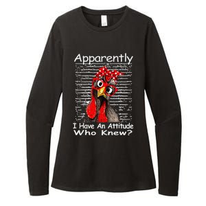 Apparently I Have An Attitude Who Knew Funny Chicken Retro Womens CVC Long Sleeve Shirt