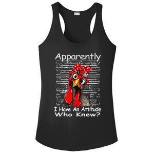 Apparently I Have An Attitude Who Knew Funny Chicken Retro Ladies PosiCharge Competitor Racerback Tank