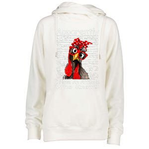 Apparently I Have An Attitude Who Knew Funny Chicken Retro Womens Funnel Neck Pullover Hood