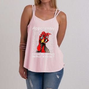 Apparently I Have An Attitude Who Knew Funny Chicken Retro Women's Strappy Tank