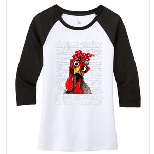 Apparently I Have An Attitude Who Knew Funny Chicken Retro Women's Tri-Blend 3/4-Sleeve Raglan Shirt