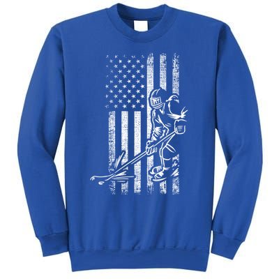 American Ice Hockey Player Grunge Usa Vintage Flag Gift Sweatshirt