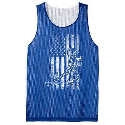 American Ice Hockey Player Grunge Usa Vintage Flag Gift Mesh Reversible Basketball Jersey Tank