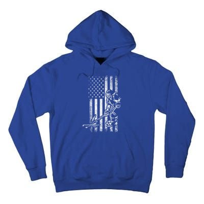 American Ice Hockey Player Grunge Usa Vintage Flag Gift Tall Hoodie