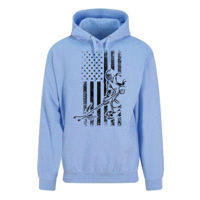 American Ice Hockey Player Grunge Usa Vintage Flag Gift Unisex Surf Hoodie